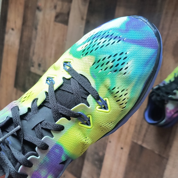 Nike Free 5.0 TR Tie Dye Purple Neon Yellow Sz 9 Women - Picture 11 of 17
